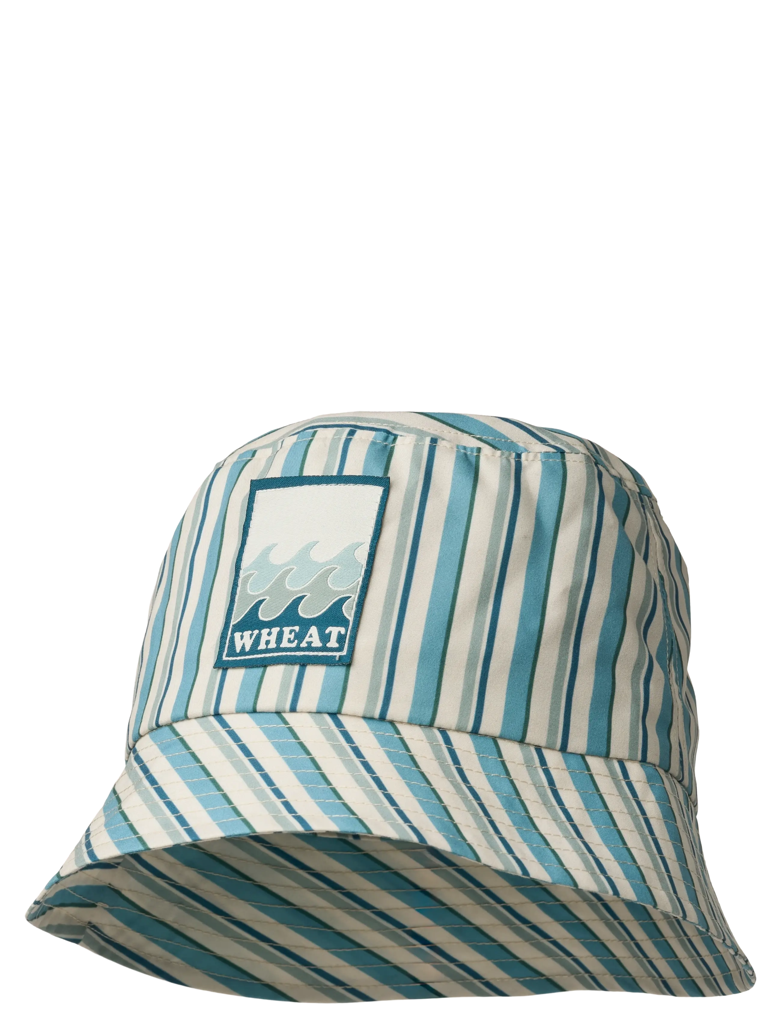 Wheat - Bucket Hat Tilo Badge - talveaksessuaarid - aqua stripe - 1