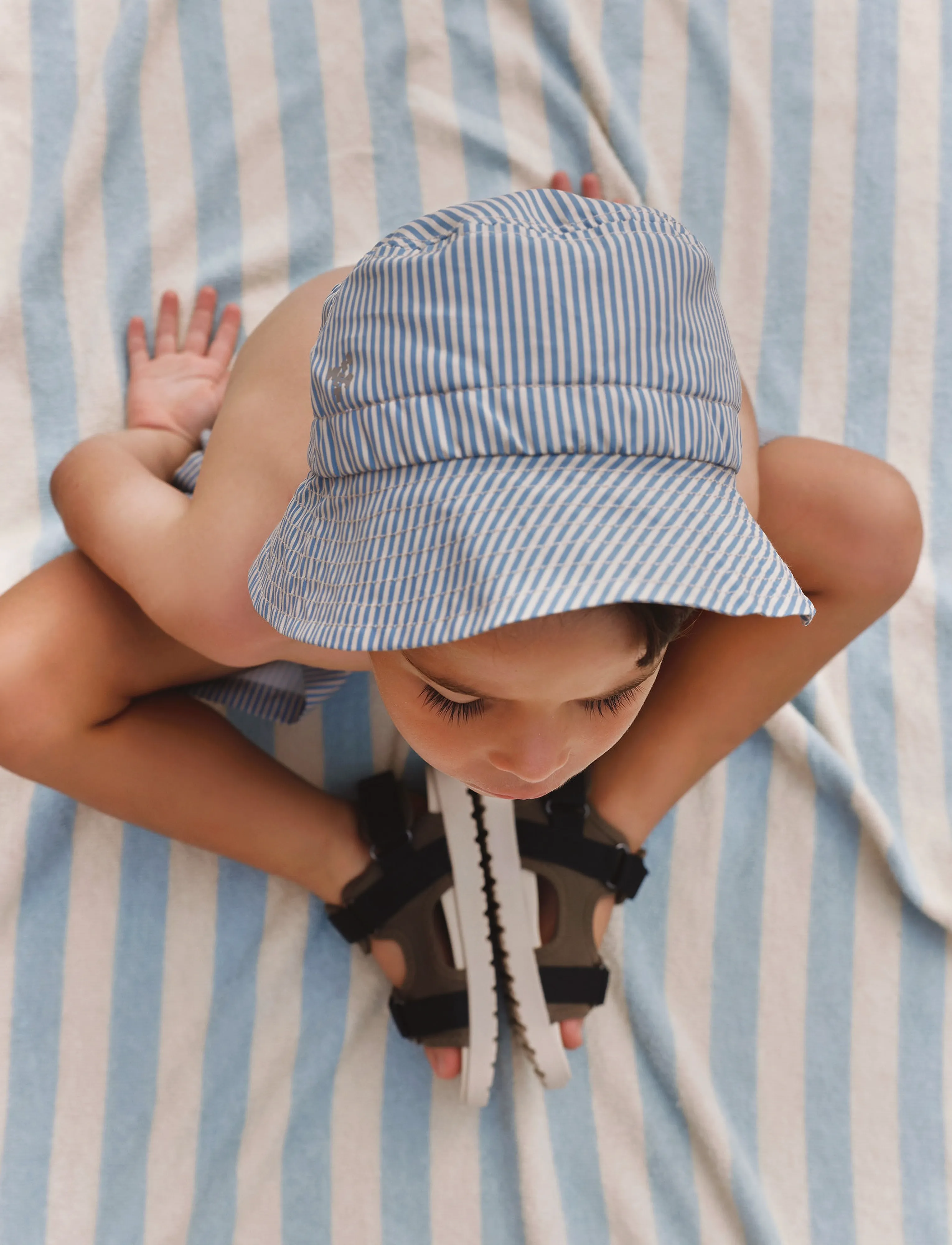 Wheat - Bucket Hat Tilo - blue swim stripe - 2