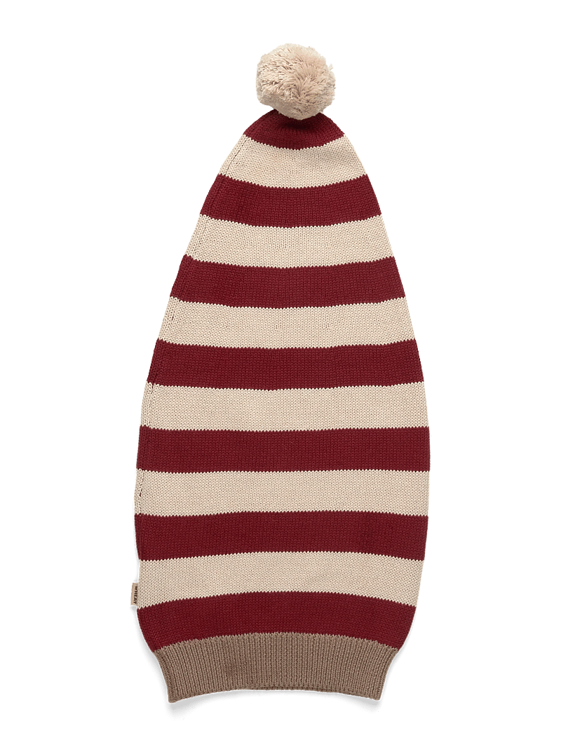 Wheat - Knitted Christmas Hat - vinterhuer - red stripe - 1
