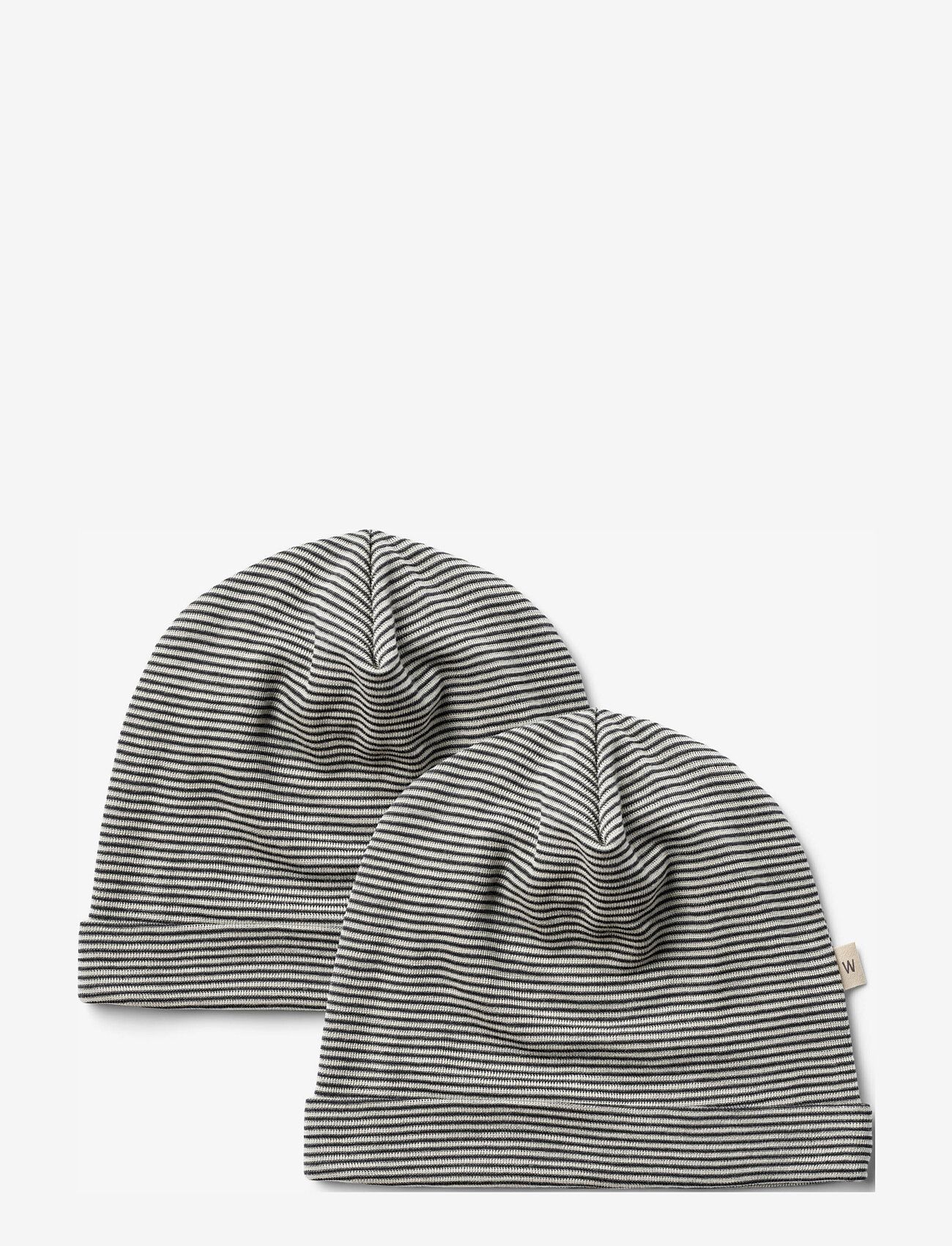 Wheat - 2 Wool Hat Emo - accessoires - navy stripe - 0