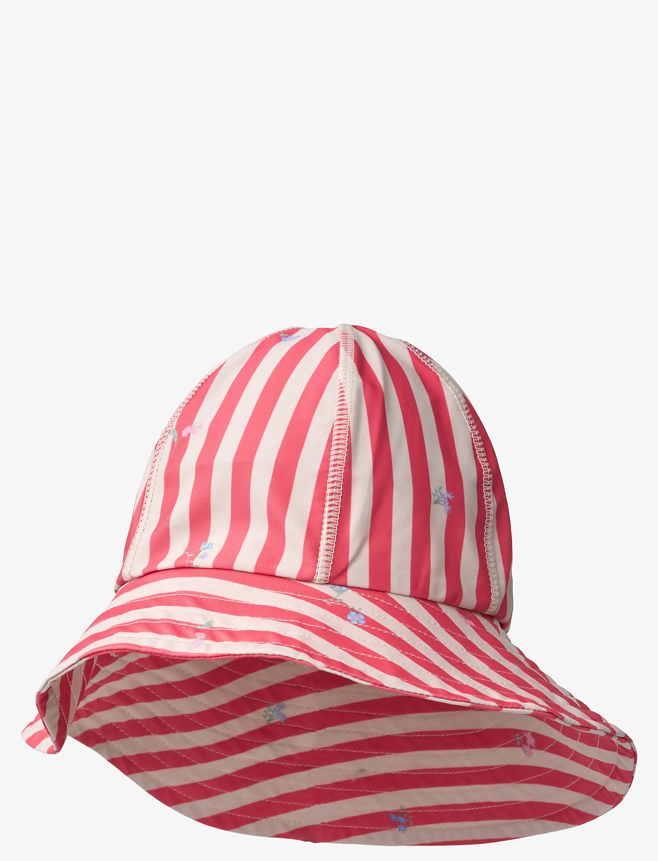 Wheat - UV Sun Hat Bora - swim hats - red stripe flowers - 0