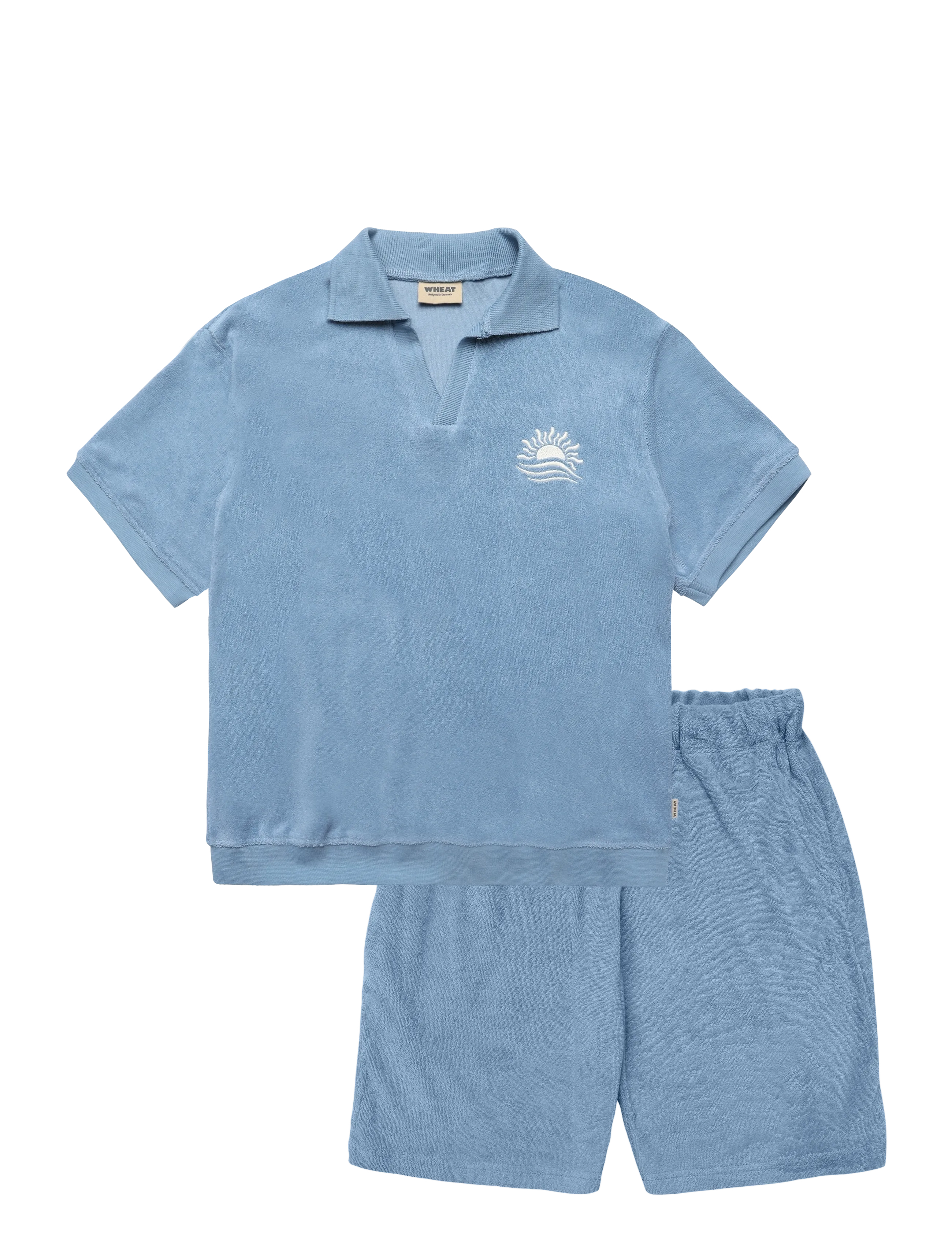 Wheat Set Polo S/S & Shorts Marlo - Lühikeste varrukatega t-särkide komplektid - FADED DENIM / blue