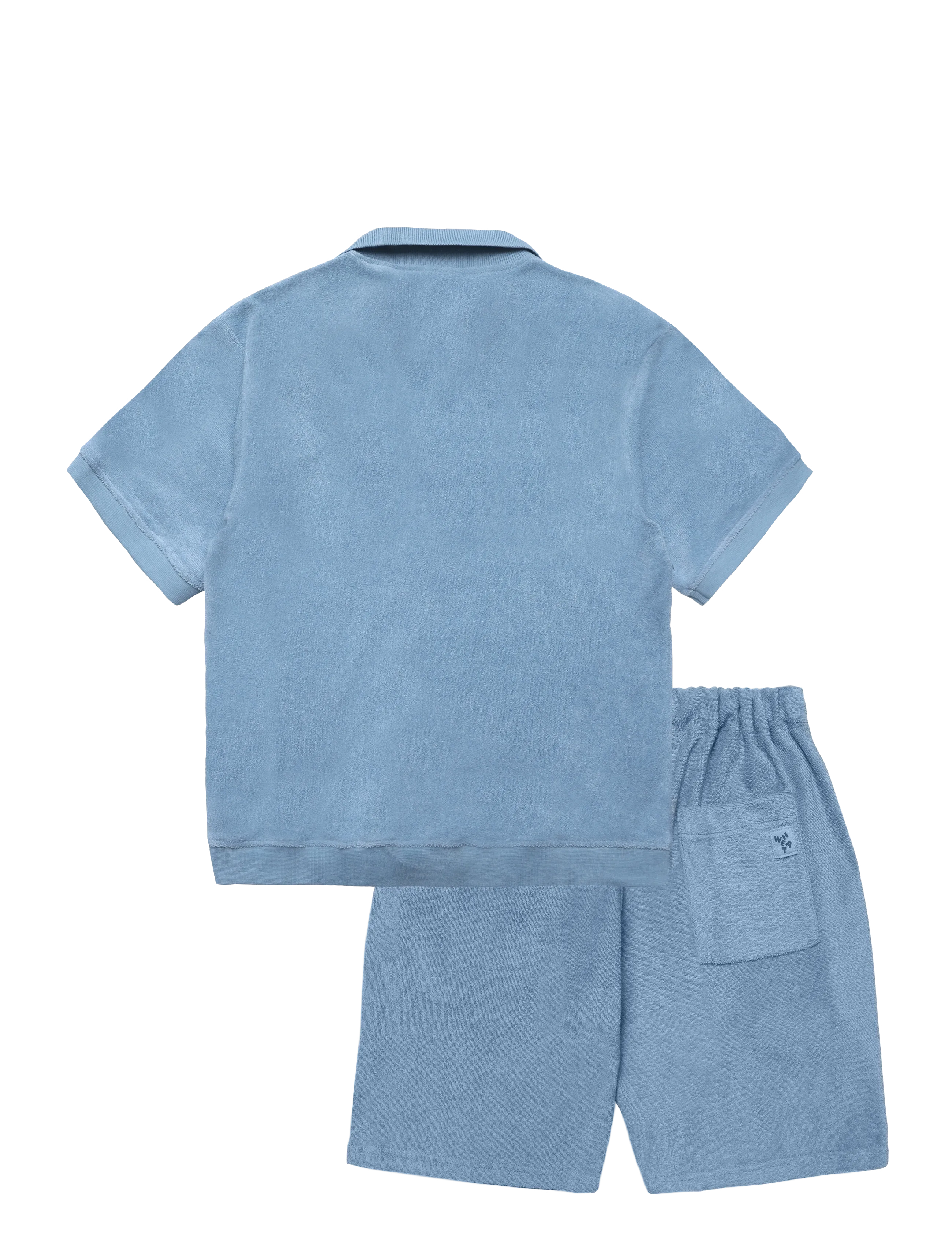 Wheat - Set Polo S/S & Shorts Marlo - sets mit kurzärmeligem t-shirt - faded denim - 1