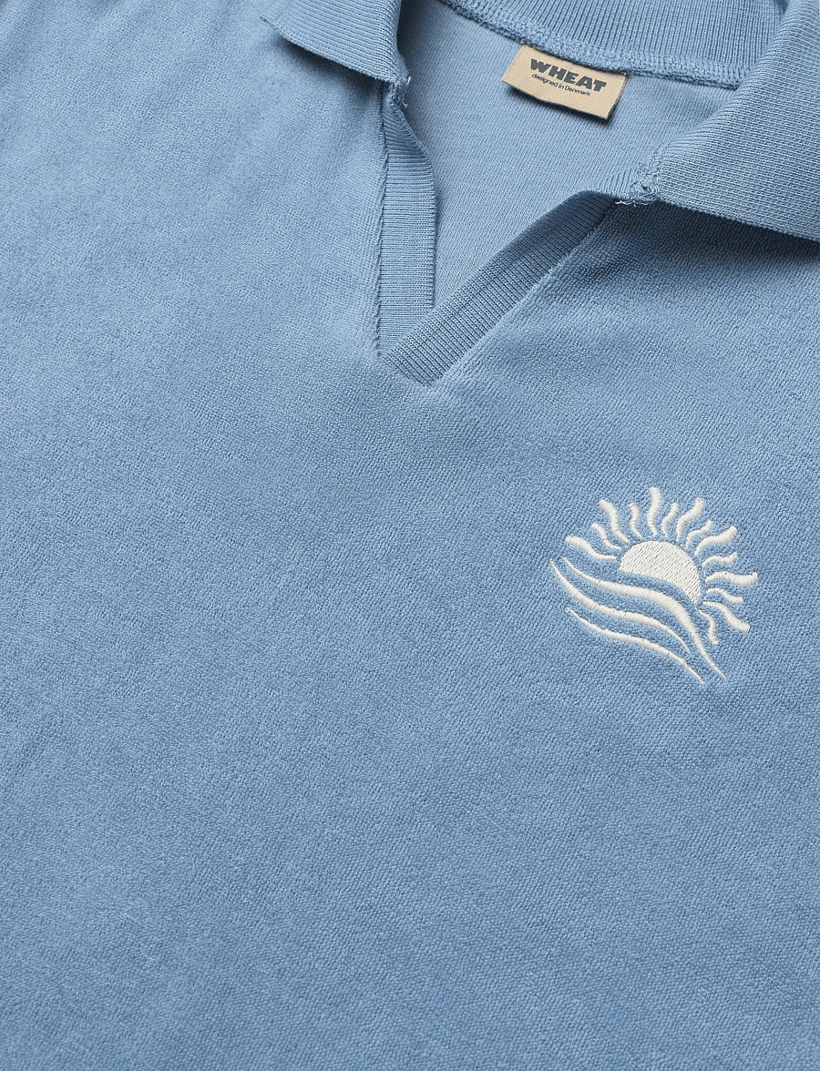 Wheat - Set Polo S/S & Shorts Marlo - set med kortärmad t-shirt - faded denim - 2