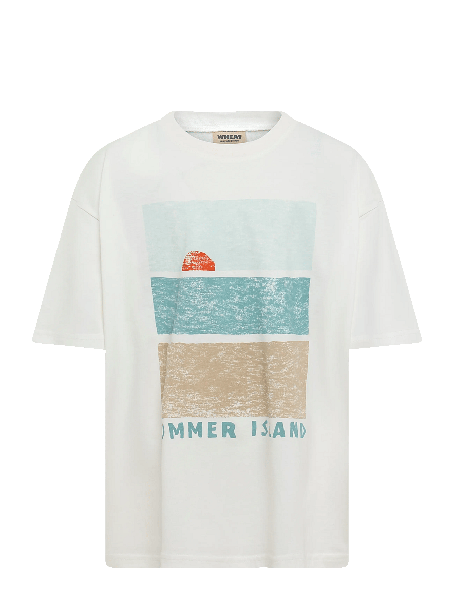 Wheat - T-shirt S/S Leslie - kortærmede t-shirts - cloud - 0