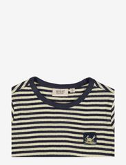Wheat - T-Shirt Surfcrab Badge - midnight stripe - 2