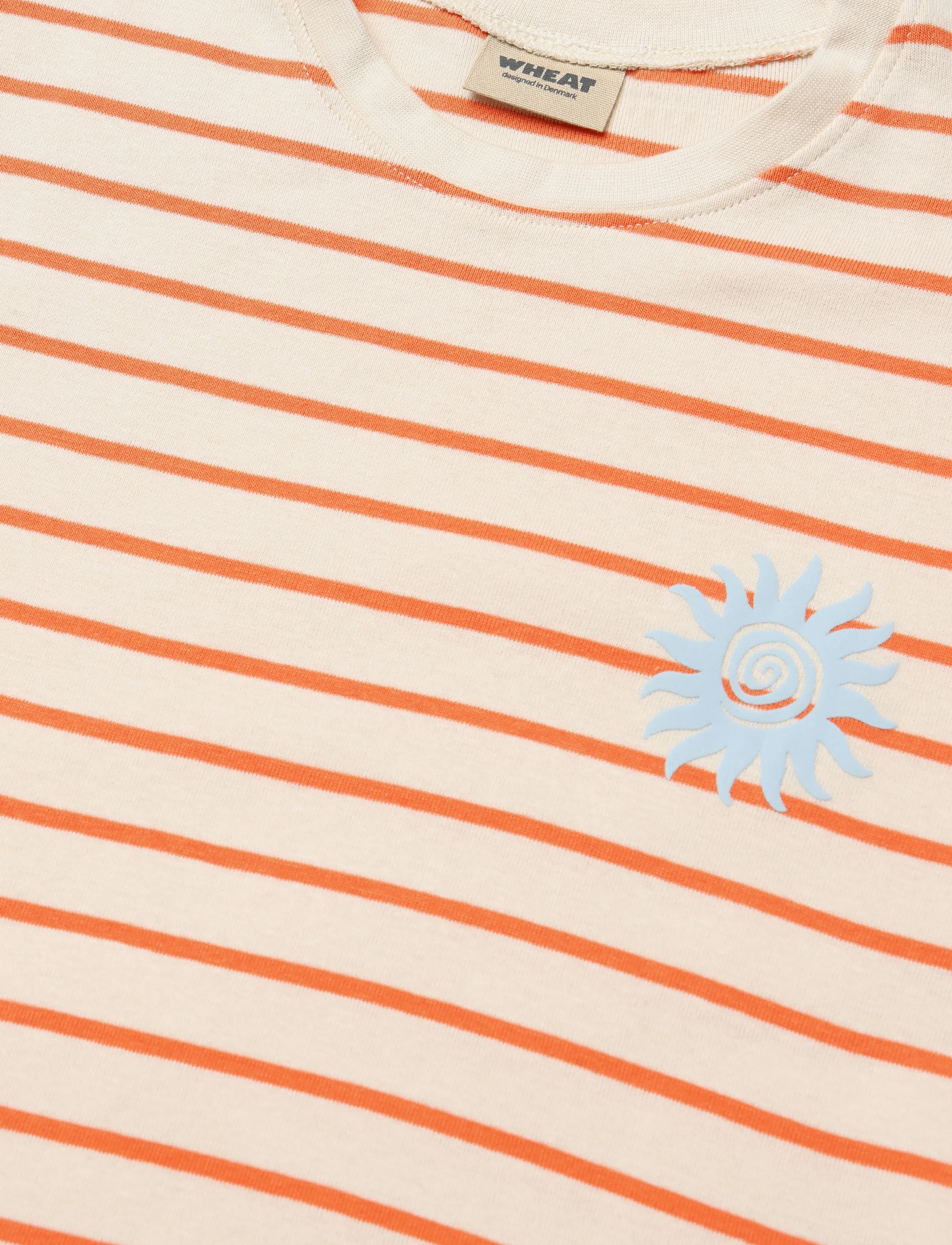 Wheat - T-shirt S/S Jay - laveste priser - orange stripe - 2