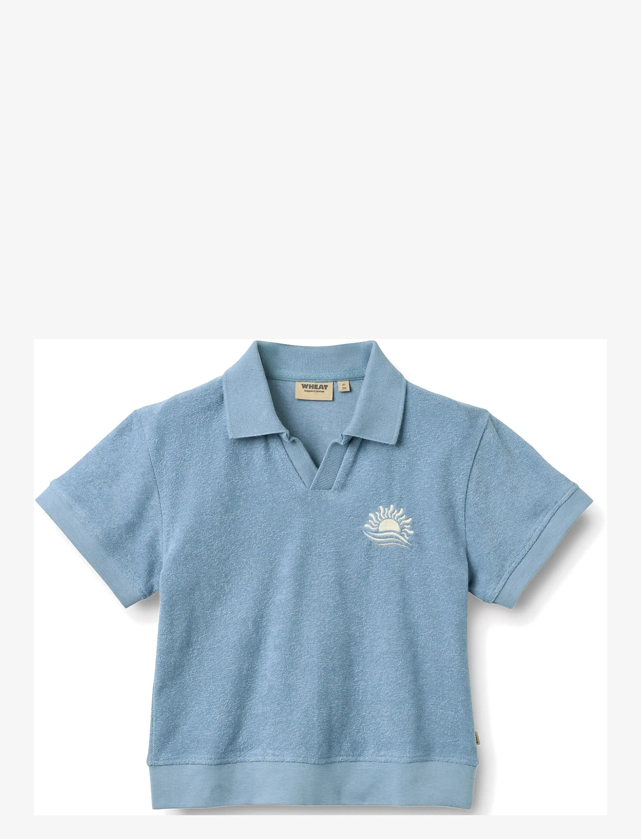 Wheat - Polo Marlo - kortærmede poloer - faded denim - 0