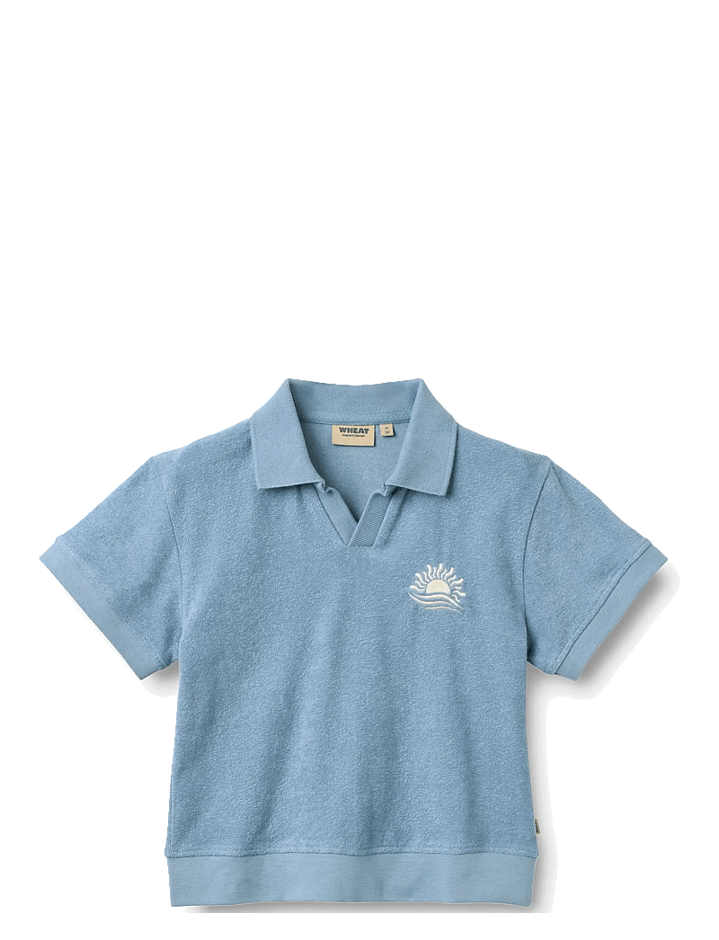 Wheat - Polo Marlo - kortærmede poloer - faded denim - 0