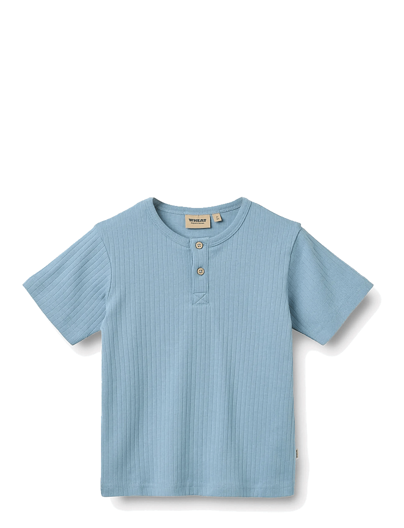 Wheat - T-Shirt S/S Lumi - kortærmede t-shirts - faded denim - 0