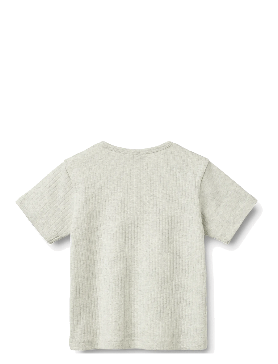Wheat - T-Shirt S/S Lumi - kortærmede t-shirts - melange grey - 1