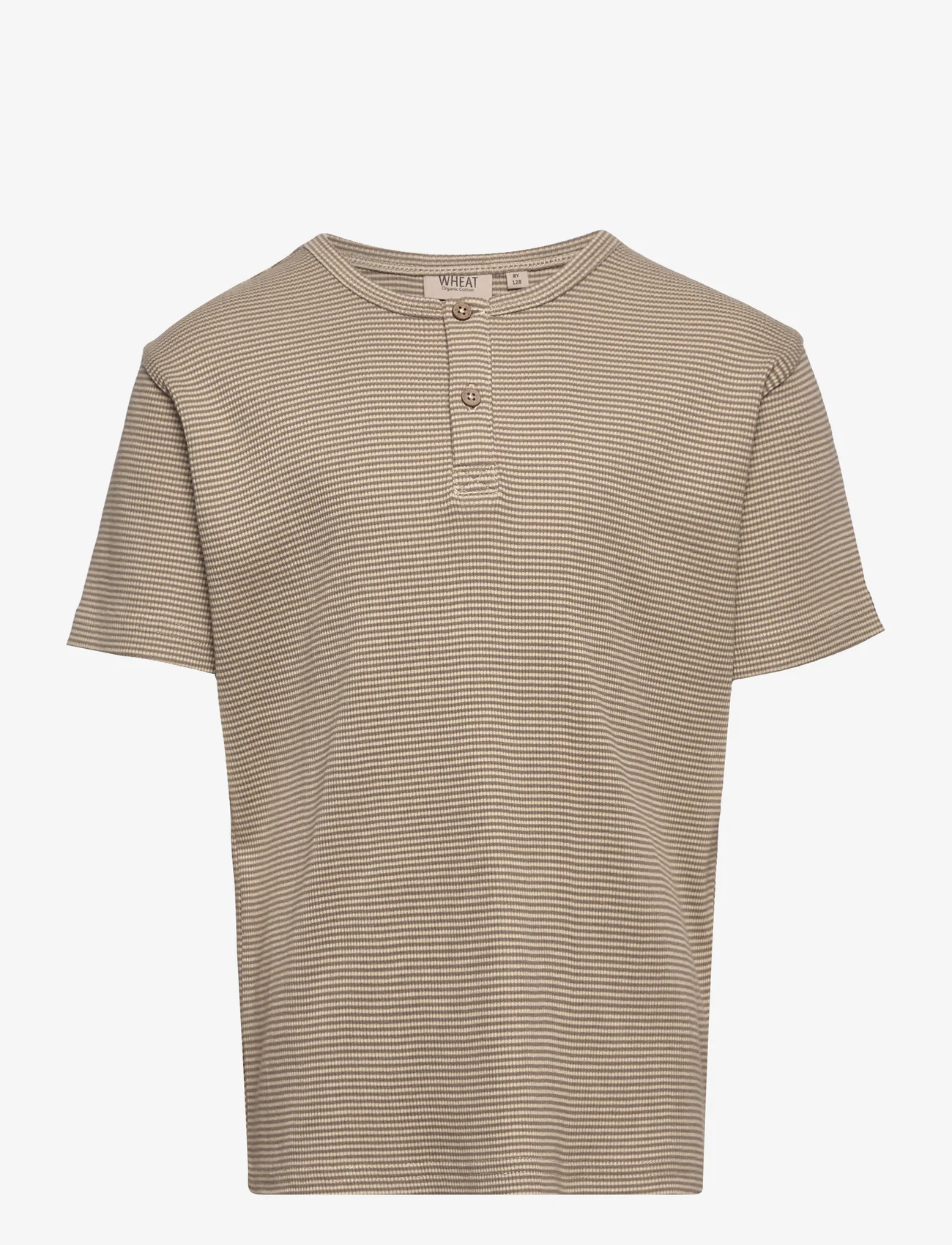 Wheat - T-Shirt Lumi - kortermede - warm stone stripe - 0