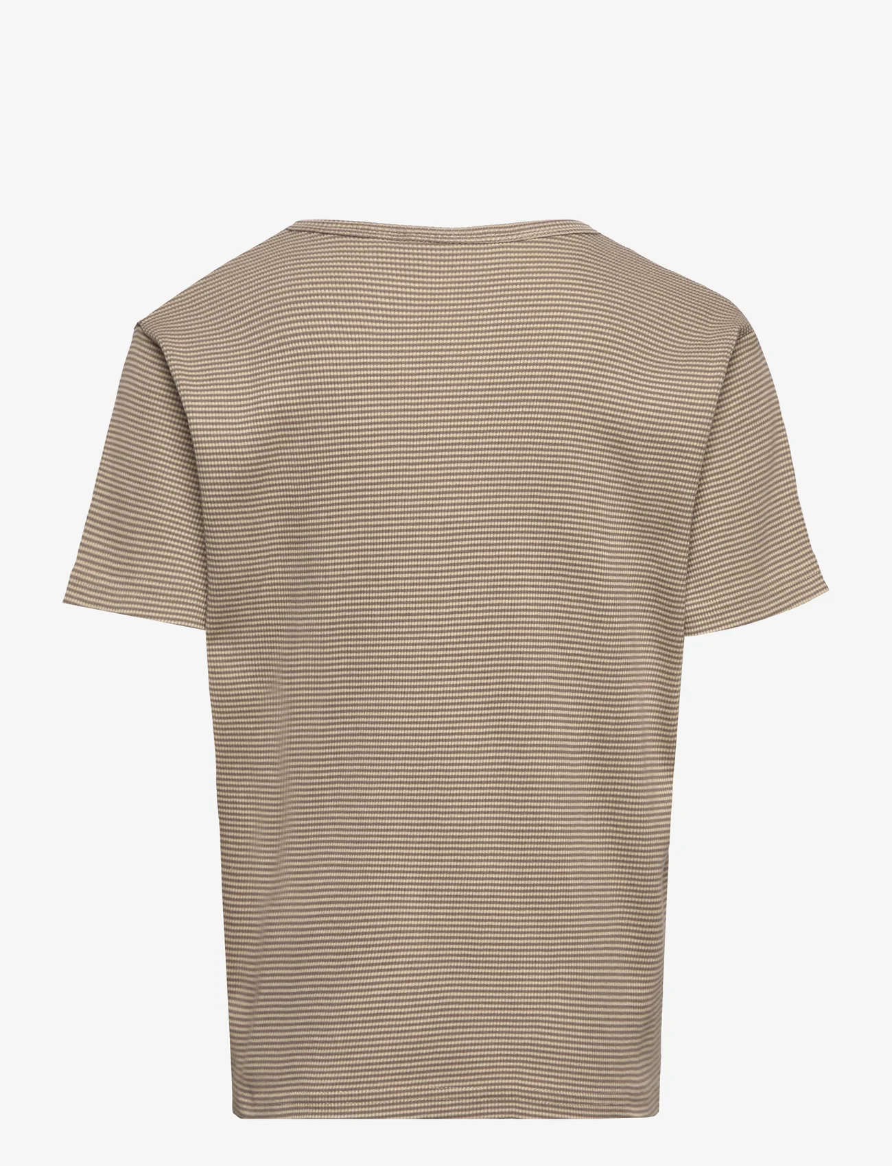 Wheat - T-Shirt Lumi - ar īsām piedurknēm - warm stone stripe - 1