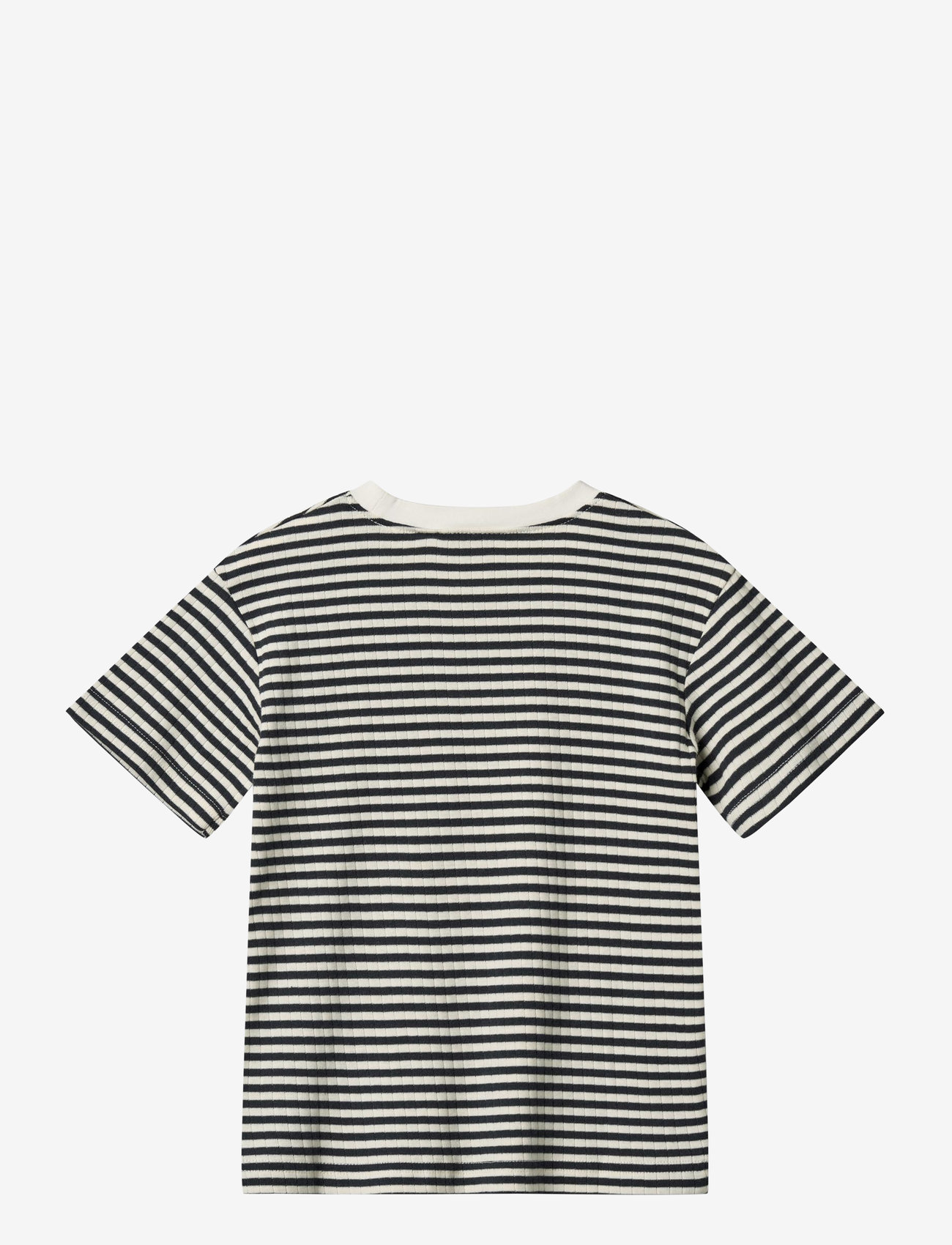 Wheat - T-Shirt S/S Fabian - kortærmede t-shirts - navy rib stripe - 1