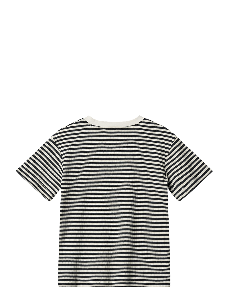 Wheat - T-Shirt S/S Fabian - short-sleeved t-shirts - navy rib stripe - 1