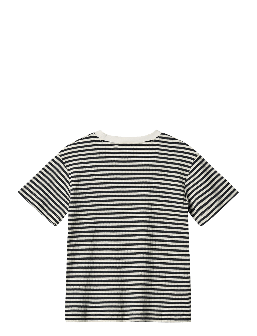 Wheat - T-shirt S/S Fabian - kurzärmelige - navy rib stripe - 1