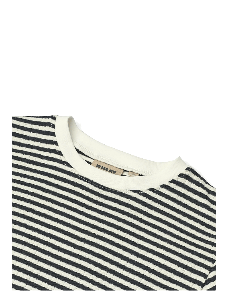 Wheat - T-Shirt S/S Fabian - short-sleeved t-shirts - navy rib stripe - 3