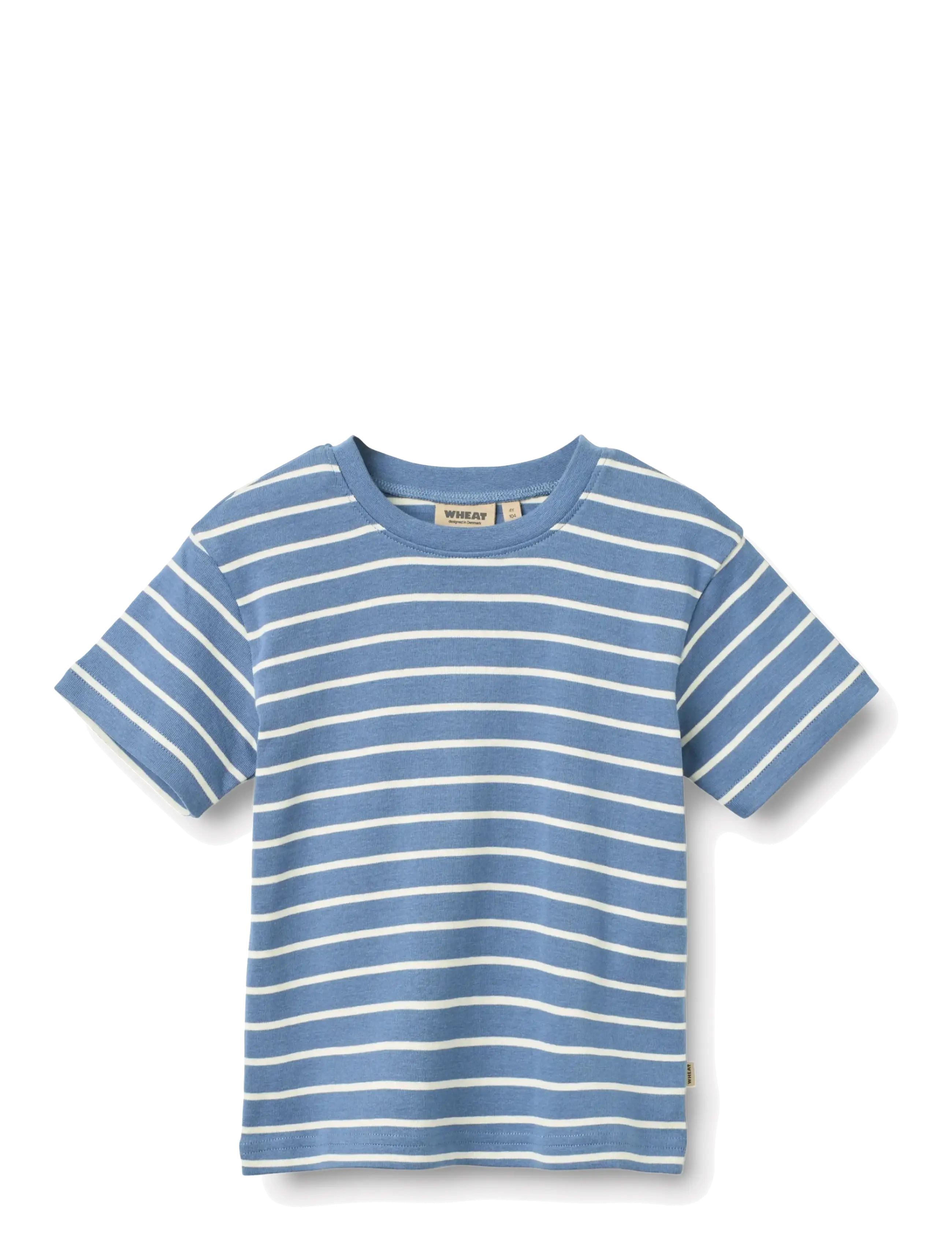 Wheat T-shirt S/S Fabian - Toppar & T-shirts - BLUE STRIPE / blue