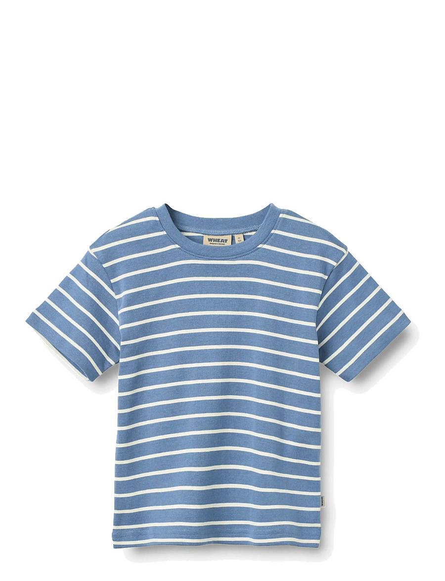 Wheat - T-shirt S/S Fabian - kurzärmelige - blue stripe - 0