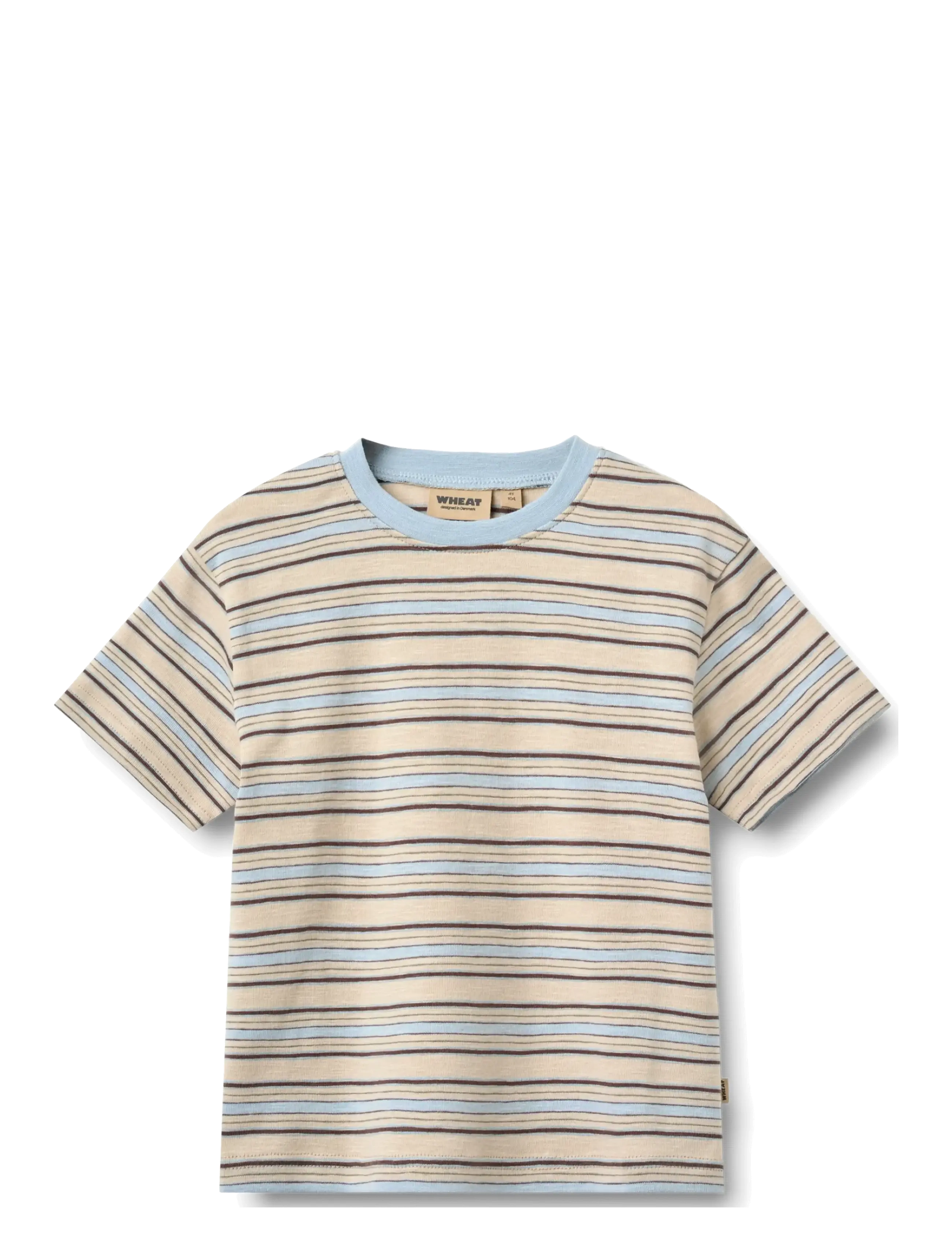 Wheat T-shirt S/S Fabian - Clothing - MULTI BLUE STRIPE / multi