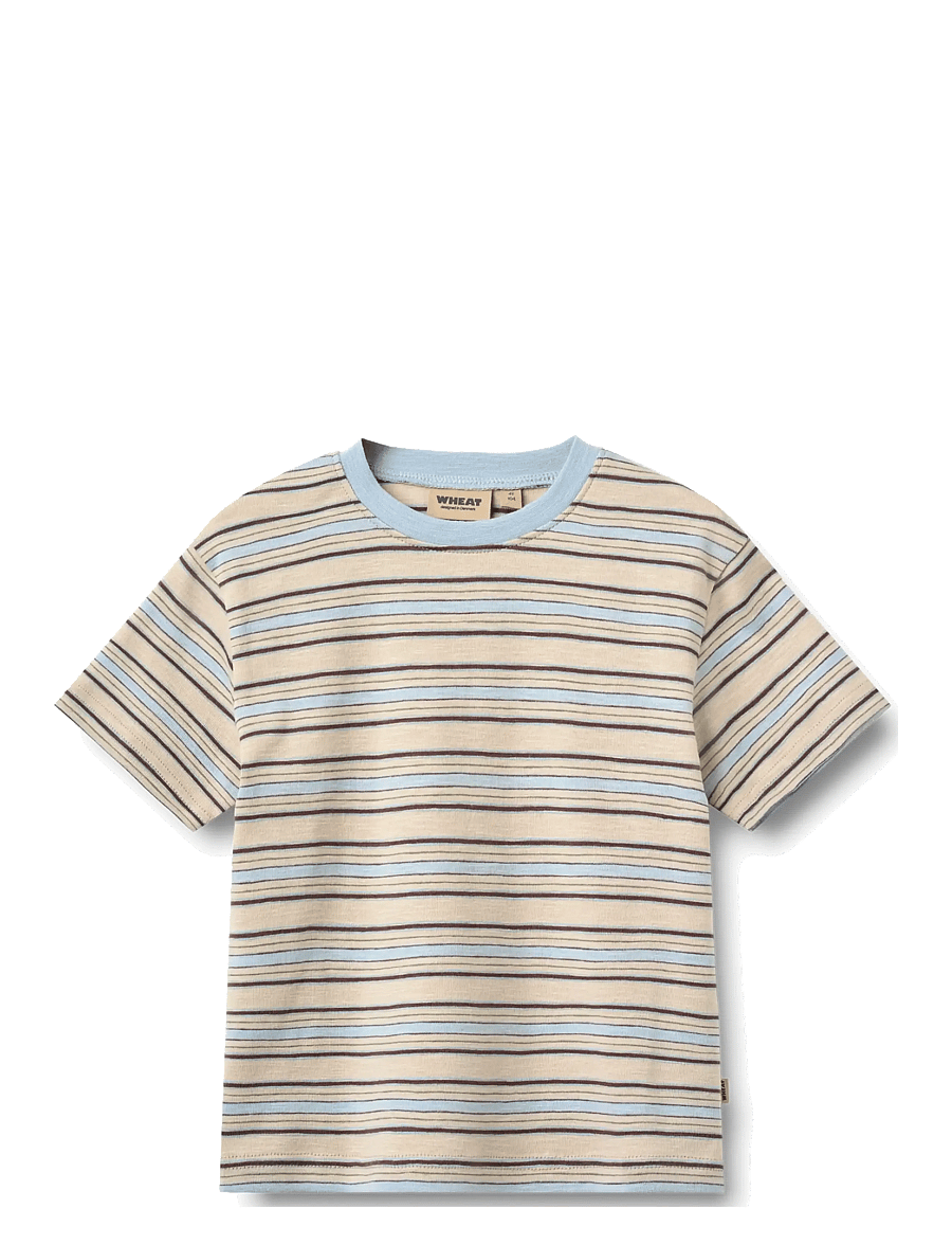 Wheat - T-shirt S/S Fabian - kurzärmelige - multi blue stripe - 0
