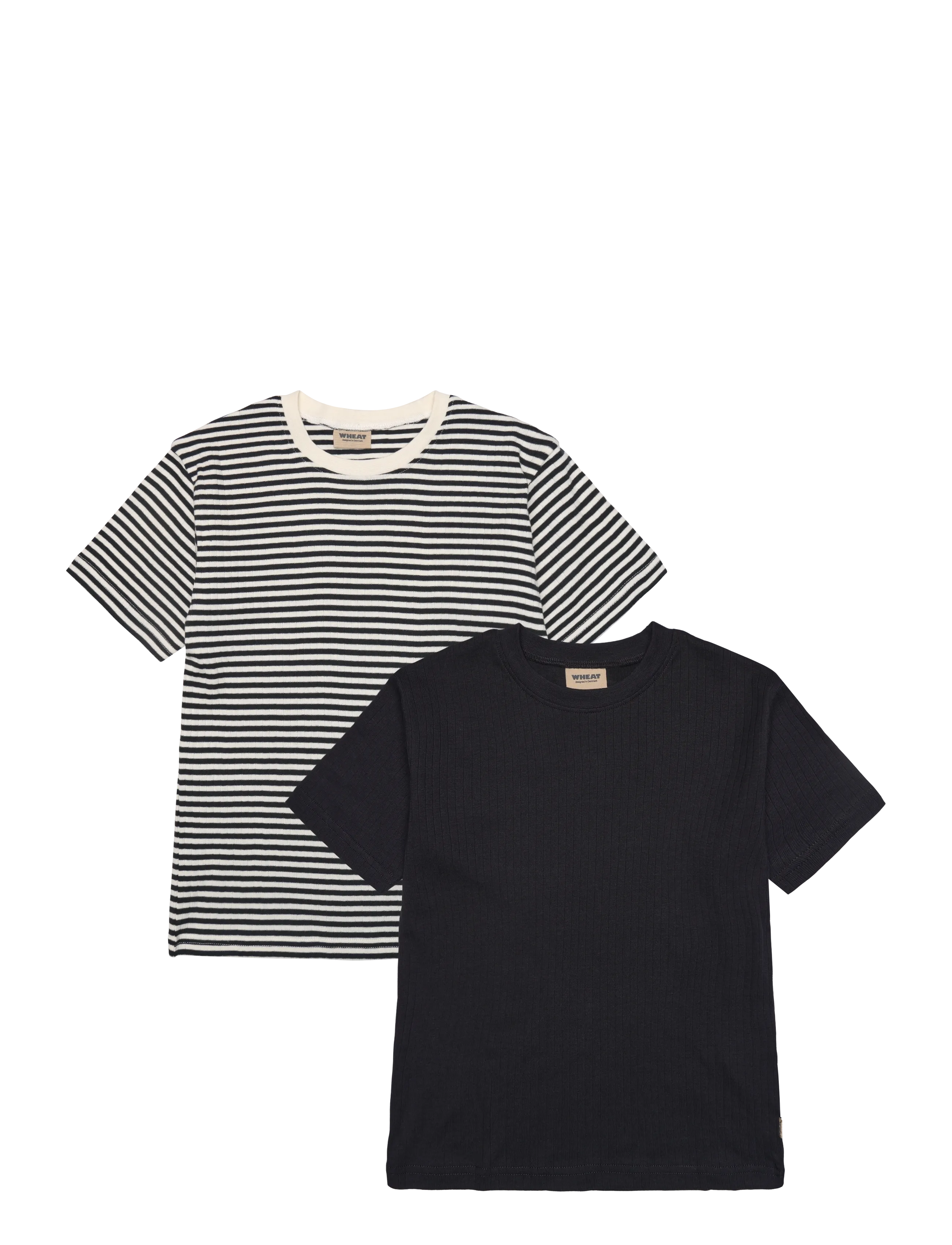 Wheat 2 Rib T-shirt S/S Fabian - Back to school - NAVY RIB STRIPE / navy