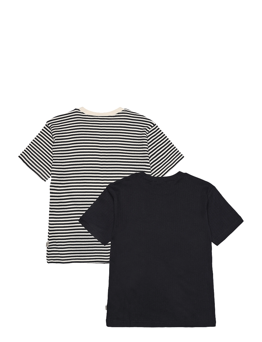 Wheat - 2 Rib T-shirt S/S Fabian - kortærmede t-shirts - navy rib stripe - 1
