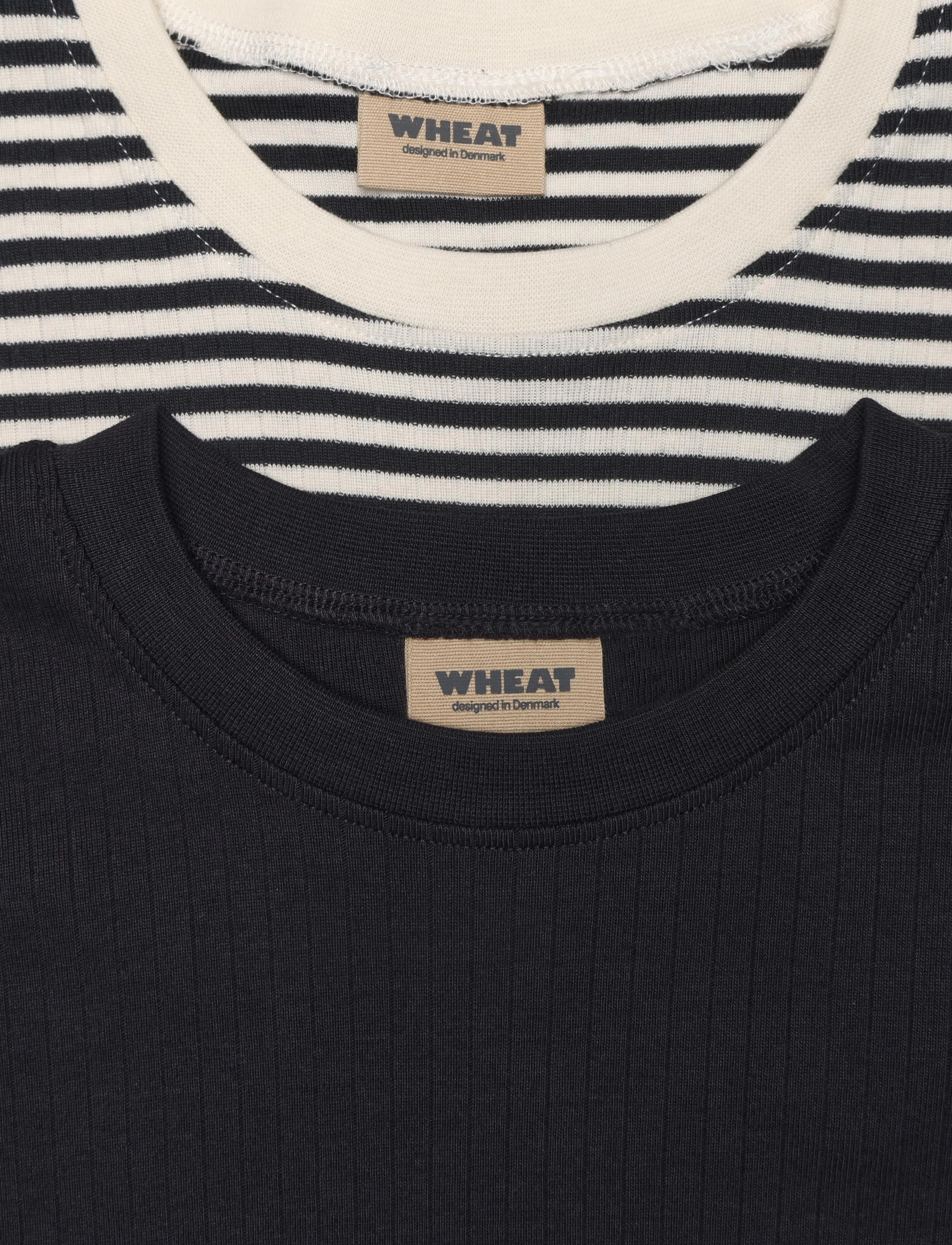Wheat - 2 Rib T-shirt S/S Fabian - kortærmede t-shirts - navy rib stripe - 2