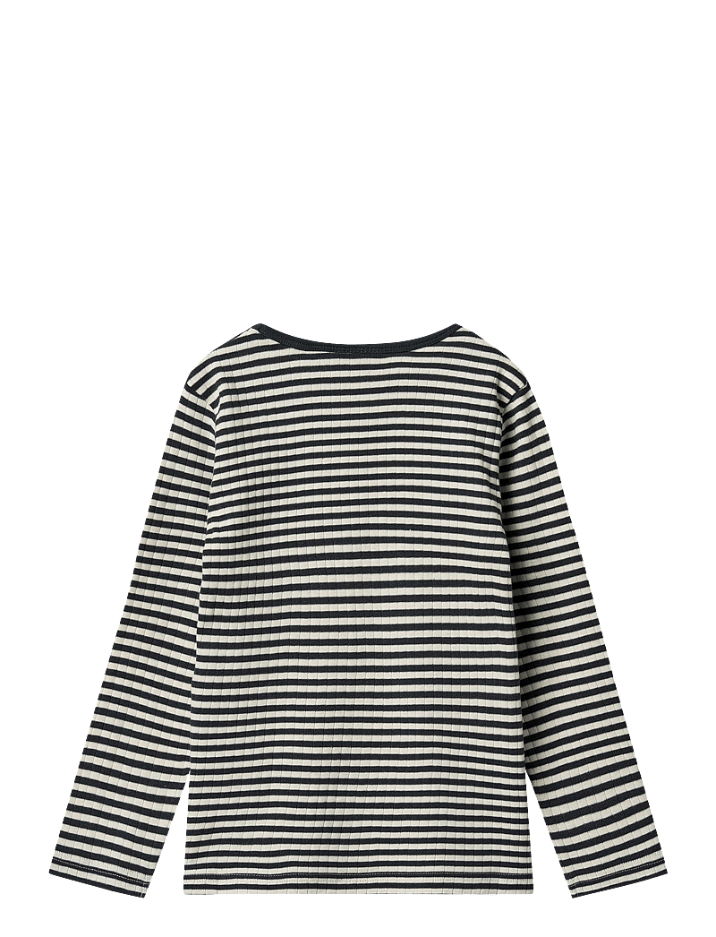 Wheat - T-shirt L/S Stig - langerma bolir - navy rib stripe - 1