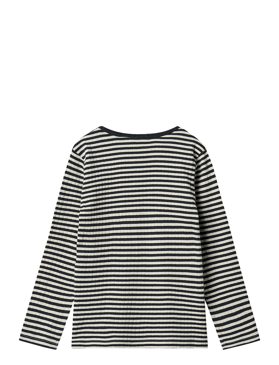 Wheat - T-shirt L/S Stig - langärmelig - navy rib stripe - 1