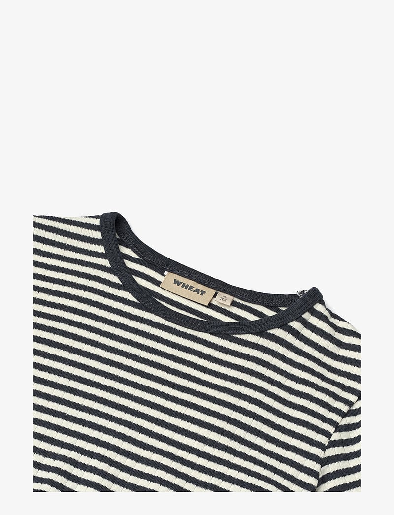 Wheat - T-shirt L/S Stig - langerma bolir - navy rib stripe - 2