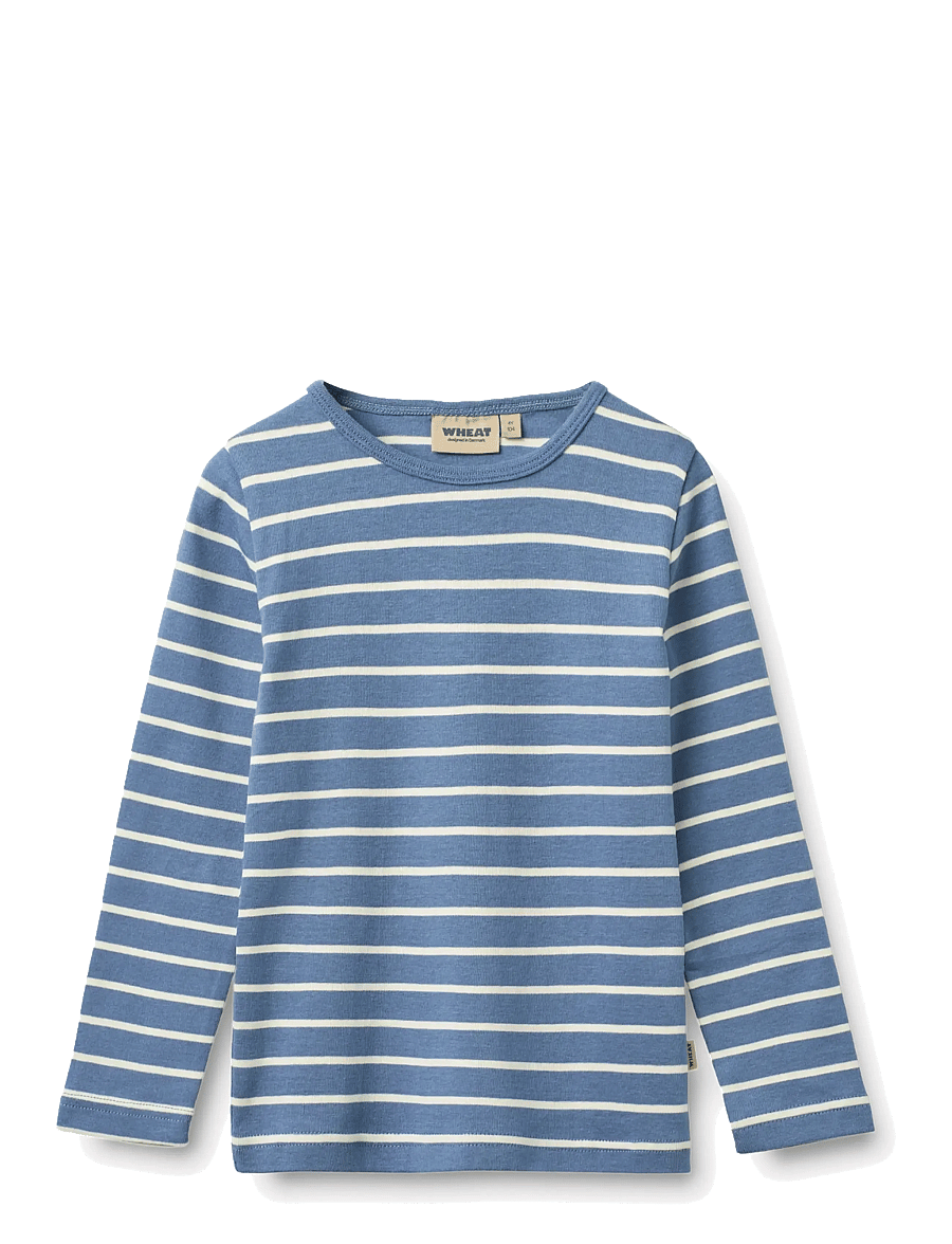 Wheat - T-shirt L/S Stig - langärmelig - blue stripe - 0