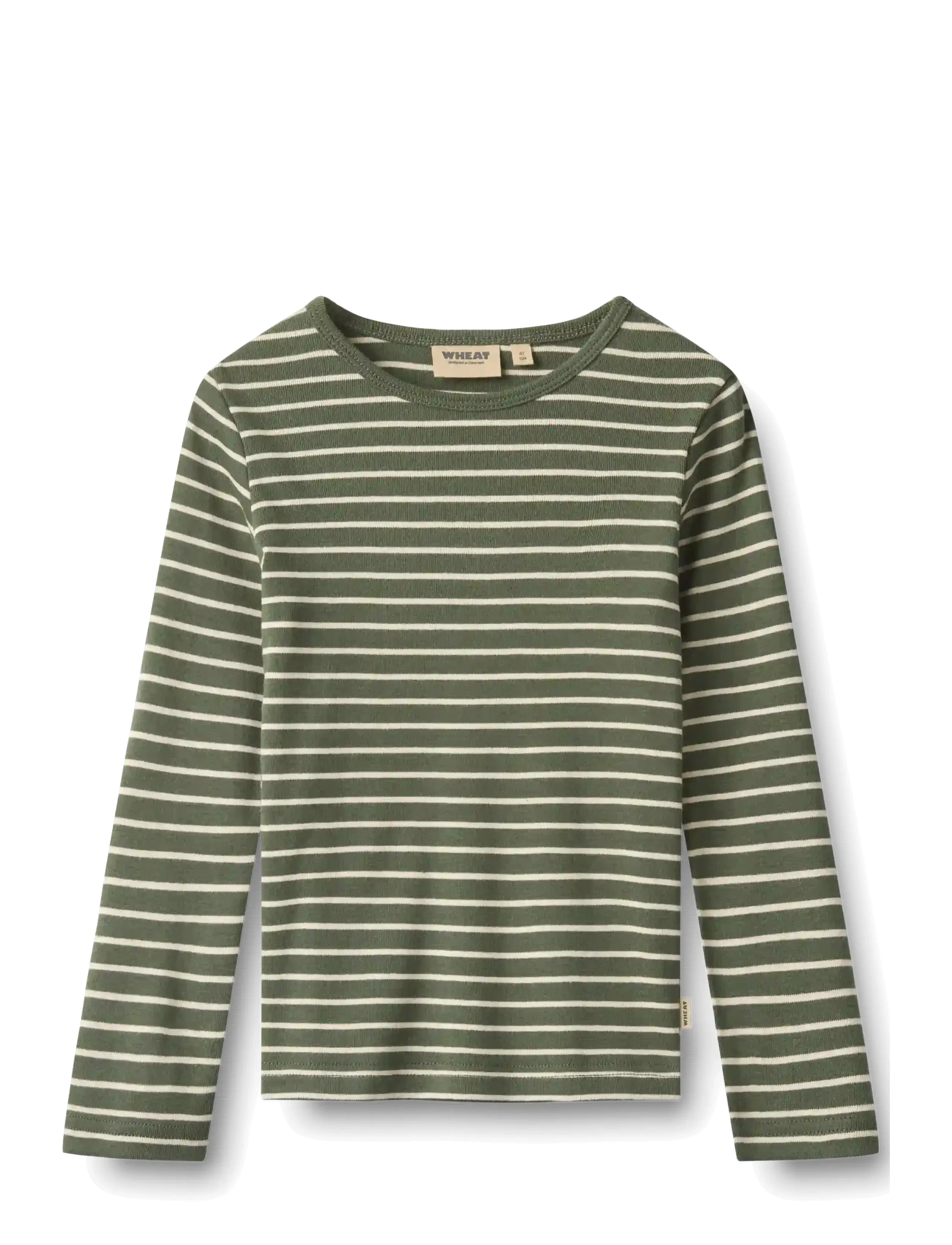 Wheat T-shirt L/S Stig - Neuheiten - DARK GREEN STRIPE / khaki/green