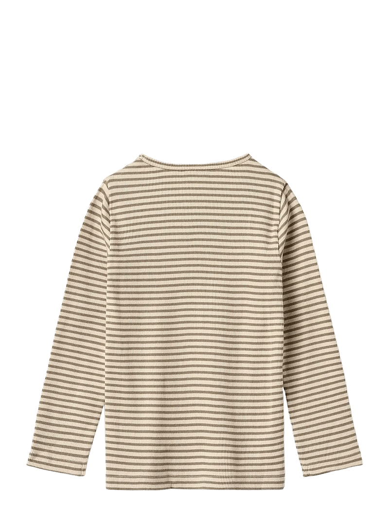 Wheat - T-shirt L/S Stig - långärmade t-shirts - stone stripe - 2