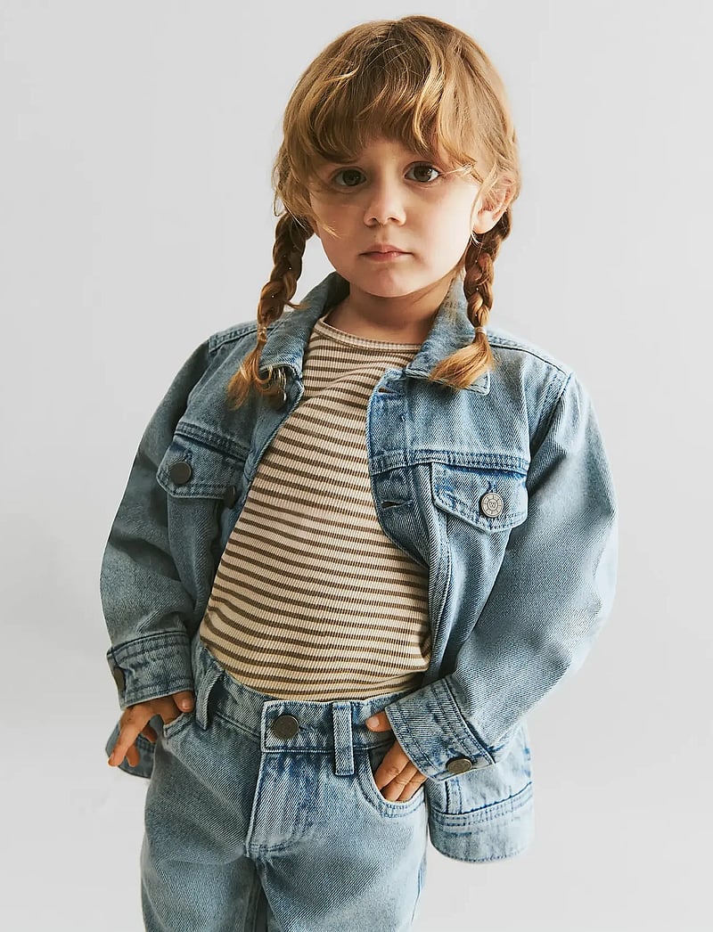 Wheat - T-shirt L/S Stig - långärmade t-shirts - stone stripe - 0