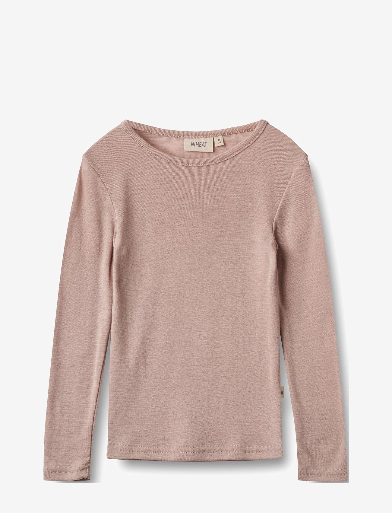 Wheat - Wool T-Shirt L/S Alfie - langærmede t-shirts - dry rose - 0