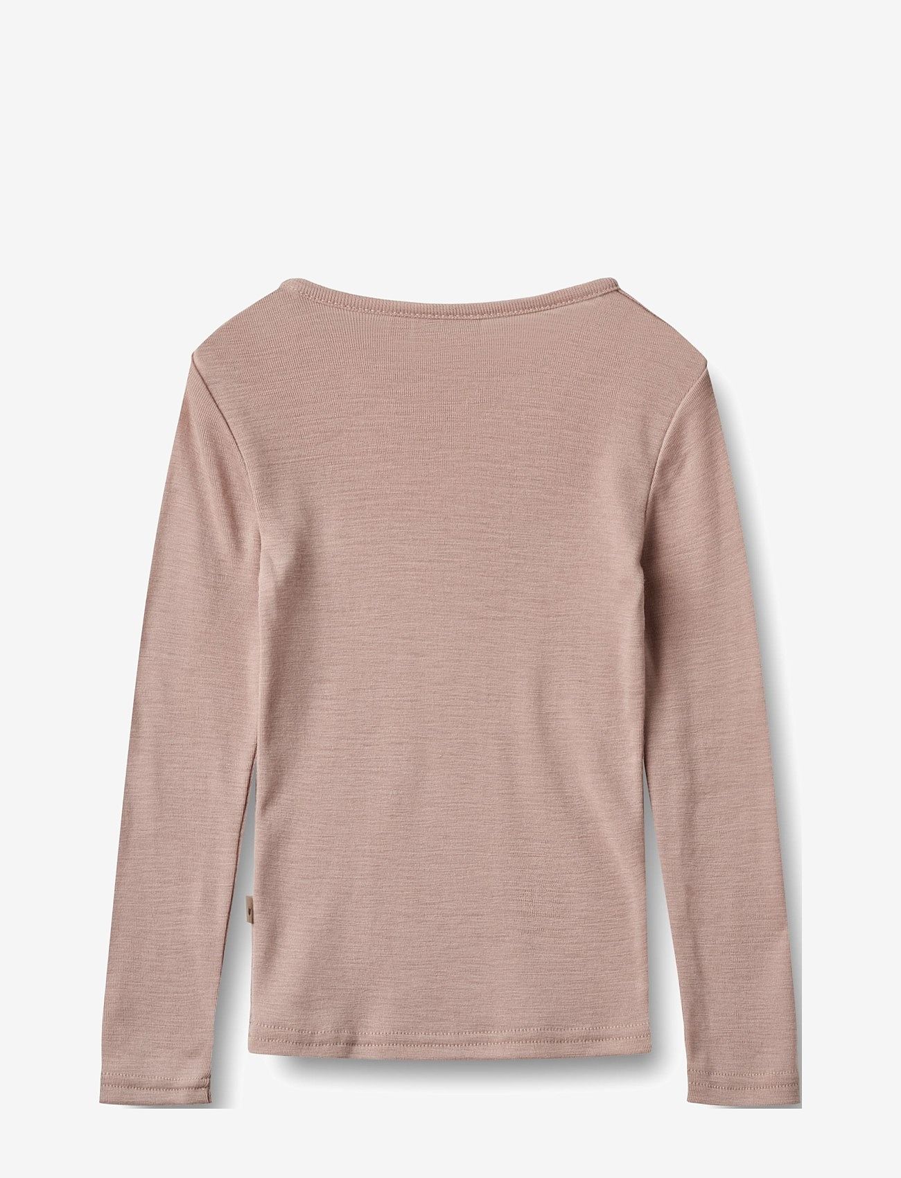 Wheat - Wool T-Shirt L/S Alfie - langærmede t-shirts - dry rose - 1