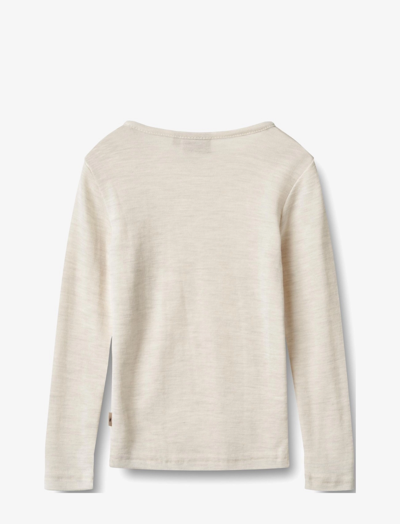 Wheat - Wool T-Shirt L/S Alfie - langærmede t-shirts - eggshell melange - 1