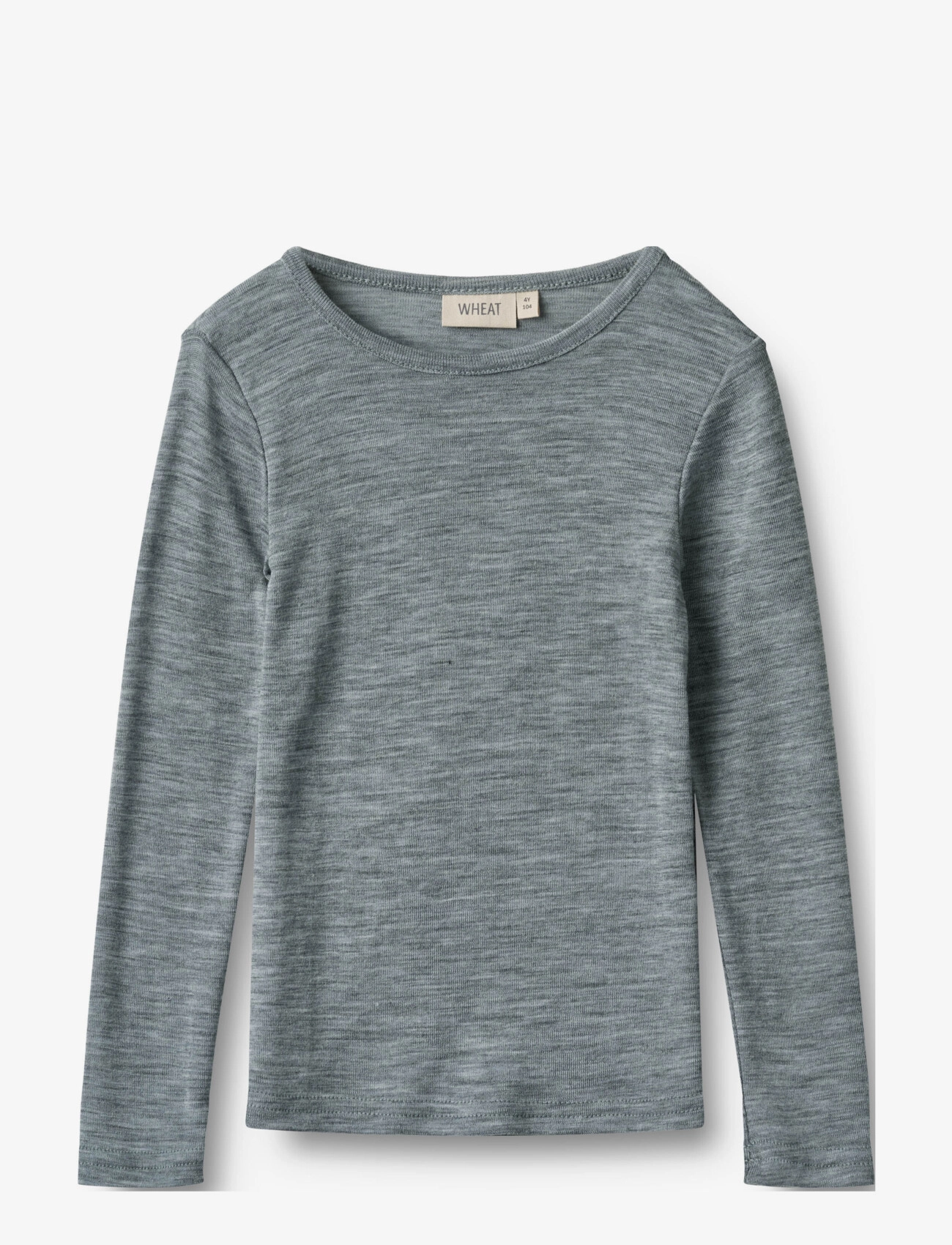 Wheat Wool T-Shirt L/S Alfie - Overdele - MELANGE GREY / grey