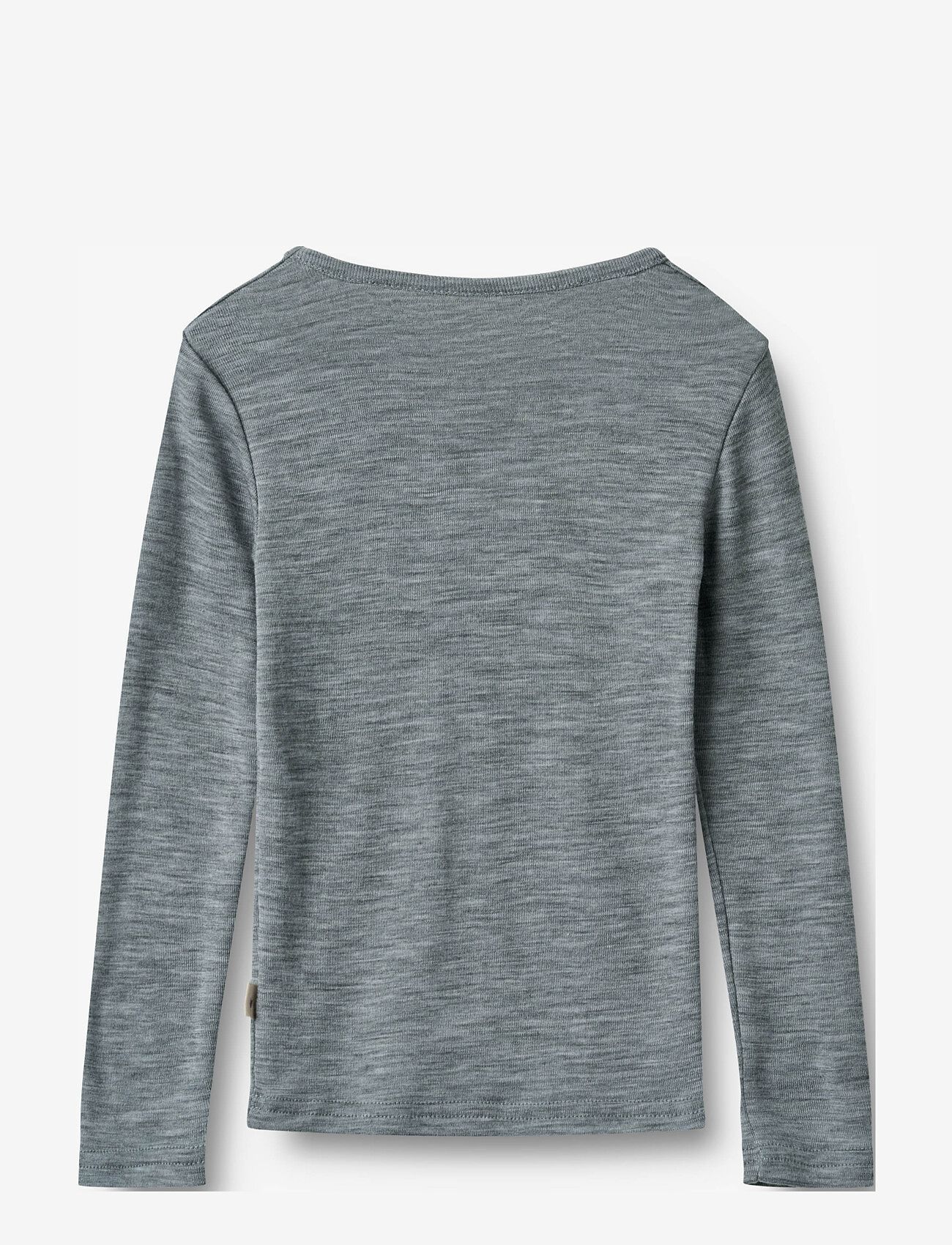 Wheat - Wool T-Shirt L/S Alfie - långärmade t-shirts - melange grey - 1