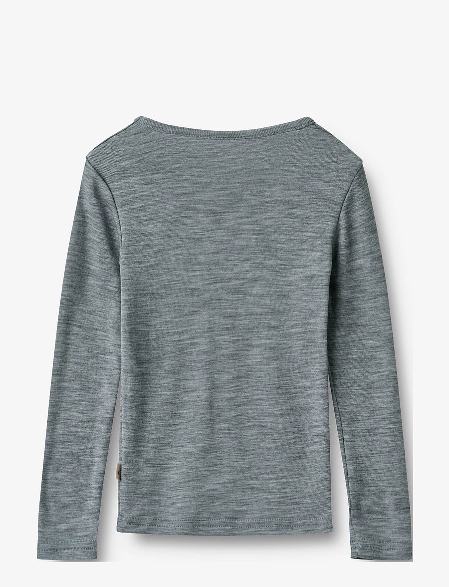 Wheat - Wool T-Shirt L/S Alfie - pikkade varrukatega t-särgid - melange grey - 1