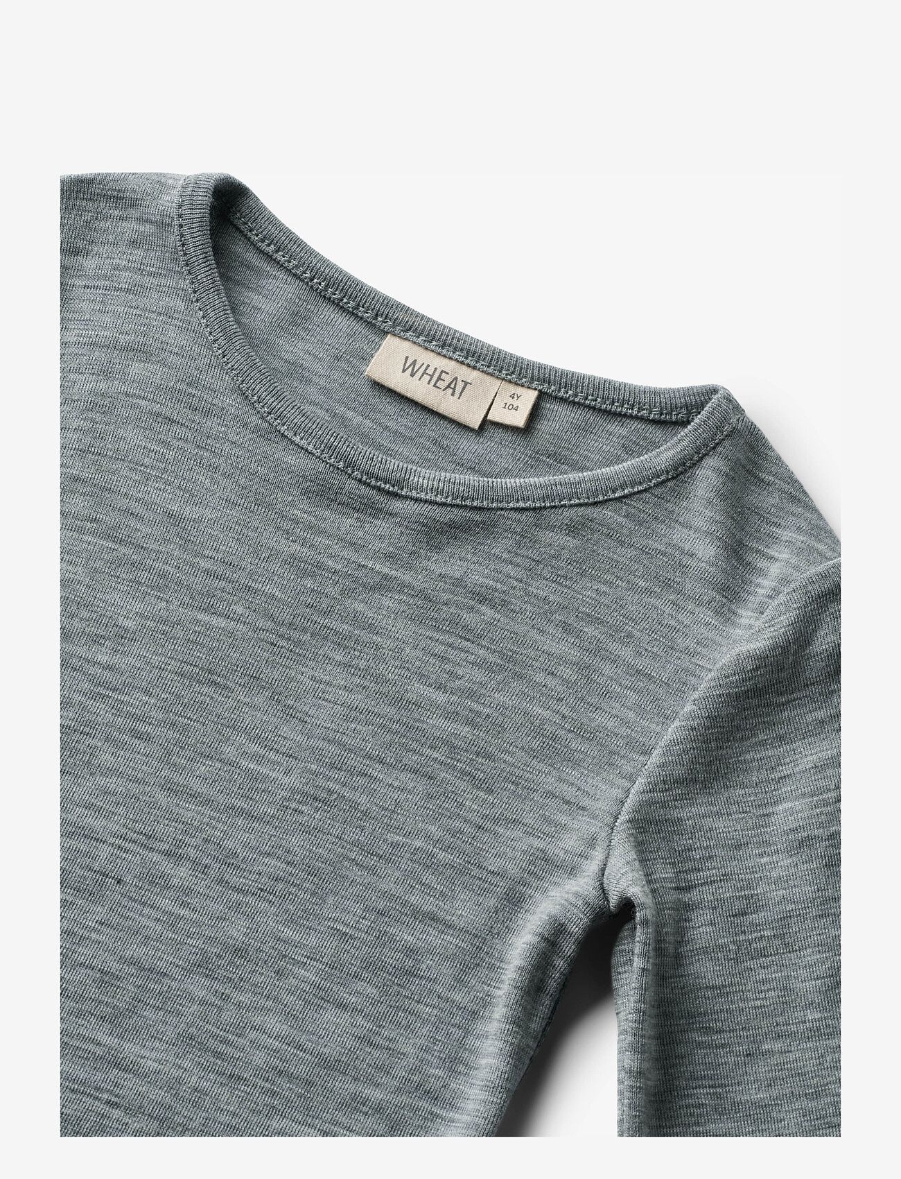 Wheat - Wool T-Shirt L/S Alfie - långärmade t-shirts - melange grey - 2
