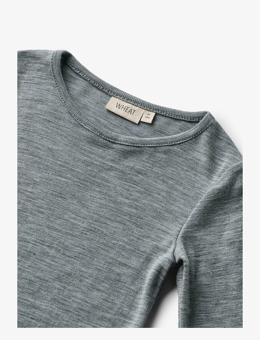 Wheat - Wool T-Shirt L/S Alfie - pikkade varrukatega t-särgid - melange grey - 2