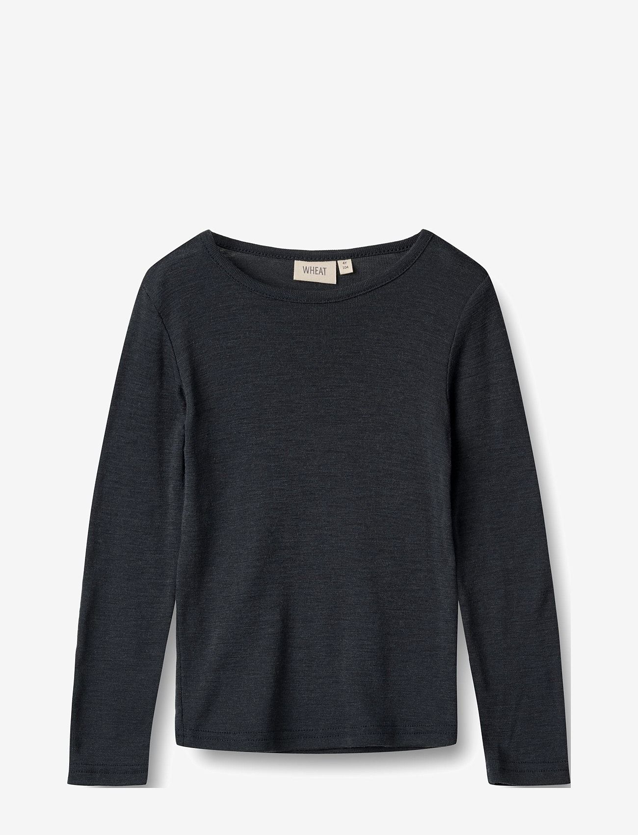 Wheat - Wool T-Shirt L/S Alfie - langærmede t-shirts - navy - 0