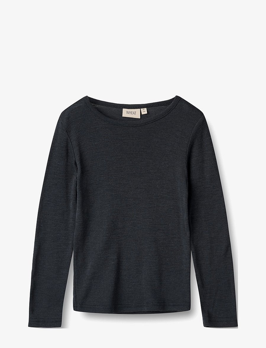 Wheat - Wool T-Shirt L/S Alfie - pikkade varrukatega t-särgid - navy - 0