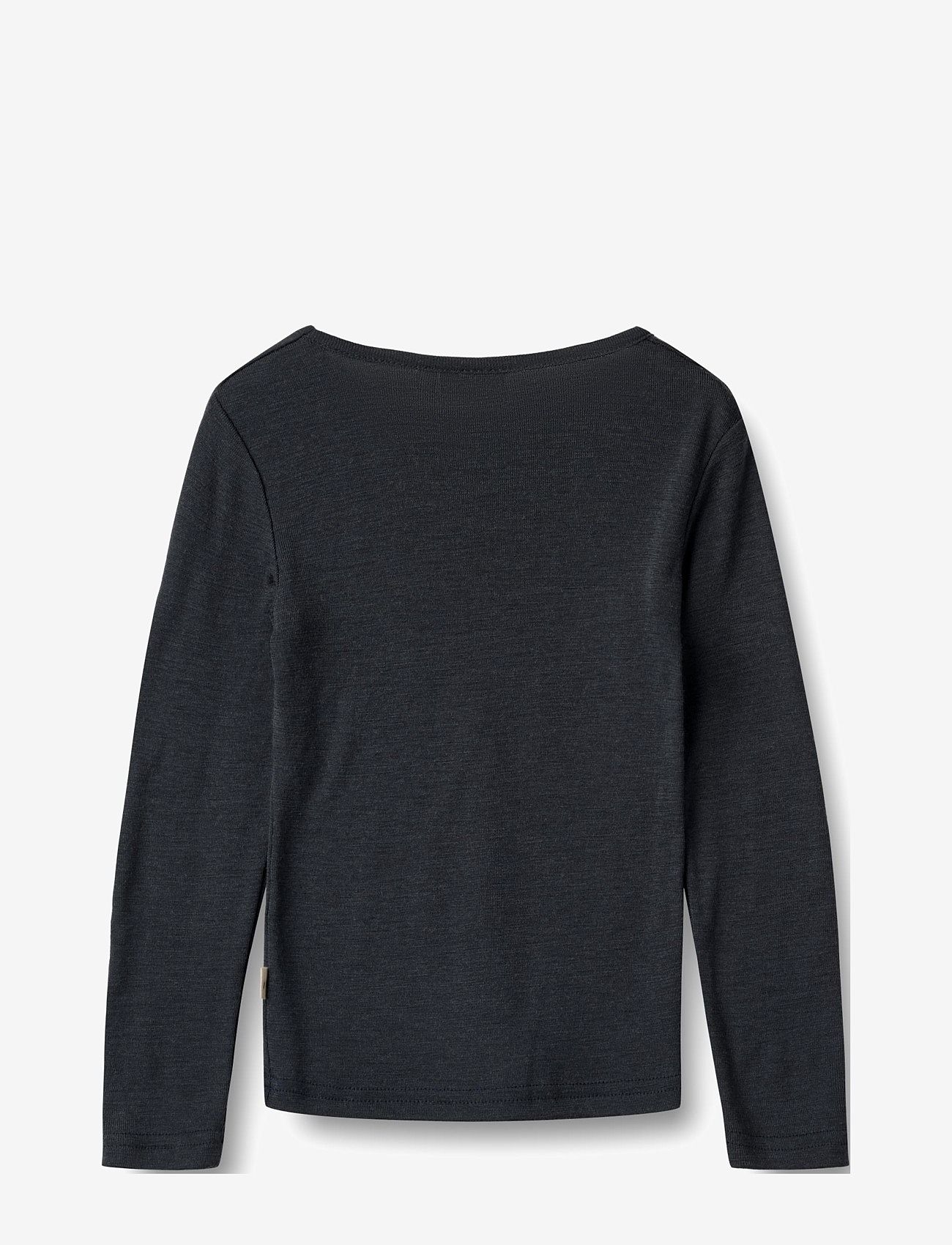Wheat - Wool T-Shirt L/S Alfie - langærmede t-shirts - navy - 1