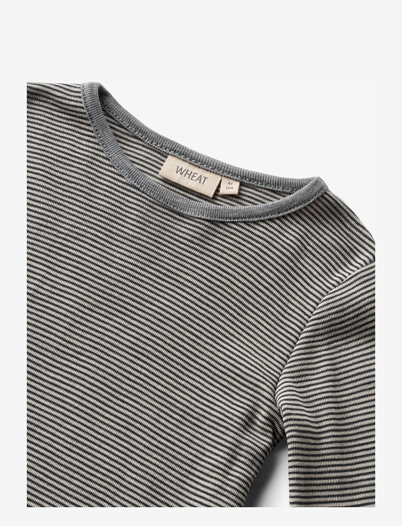 Wheat - Wool T-Shirt L/S Alfie - long-sleeved t-shirts - navy stripe - 2