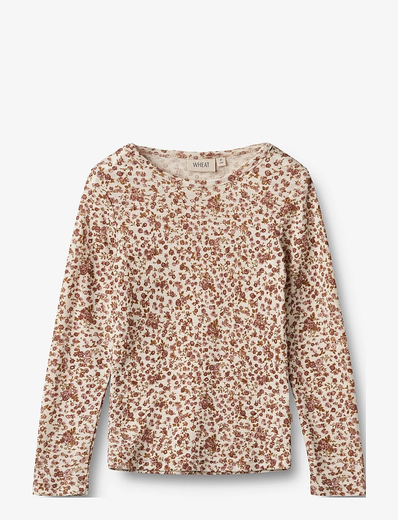 Wheat - Wool T-Shirt L/S Alfie - pikkade varrukatega t-särgid - rose flowers - 0