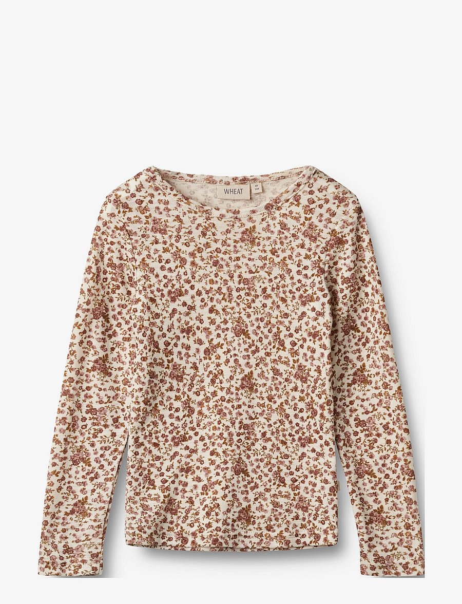 Wheat - Wool T-Shirt L/S Alfie - pikkade varrukatega t-särgid - rose flowers - 0