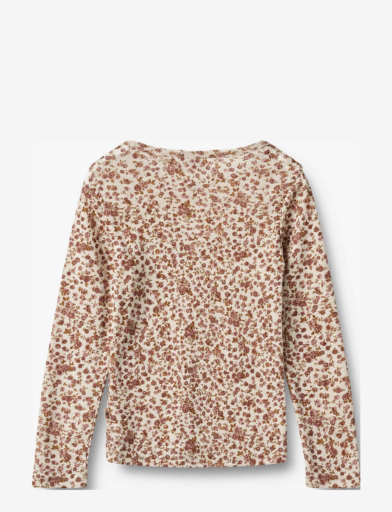 Wheat - Wool T-Shirt L/S Alfie - långärmade t-shirts - rose flowers - 1